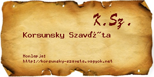 Korsunsky Szavéta névjegykártya